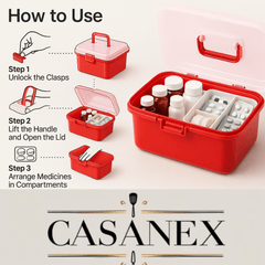 Premium Medicine Organizer Box – Durable Medicine Kit & Storage Box for Home and Travel