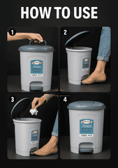 Pedal Dustbin – 14 Litre Capacity | Strong & Hygienic Foot-Operated Trash Bin